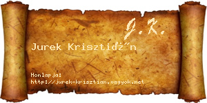 Jurek Krisztián névjegykártya